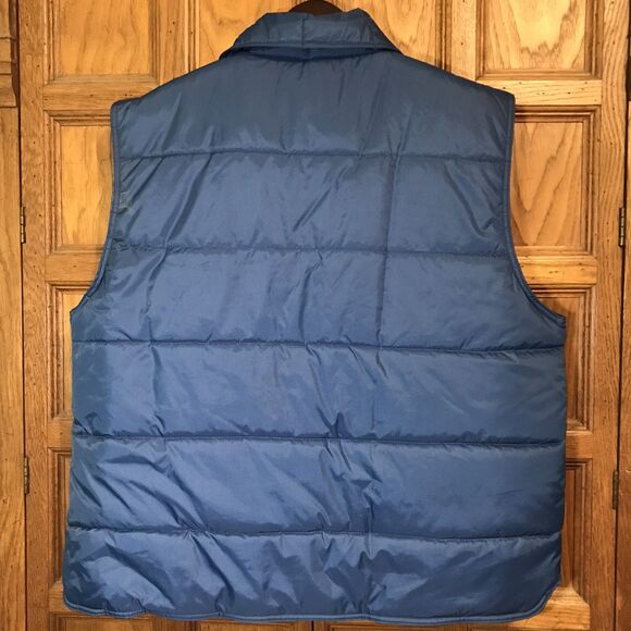 Haband Quilted Nylon Puffer Vest Men's 2XL Blue Hook & Loop Pockets Snap Front - Picture 8 of 10